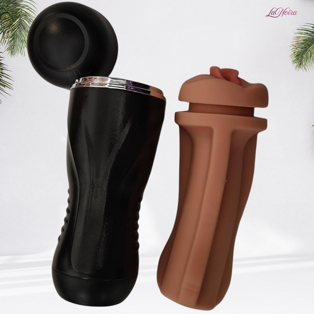 ProFlesh Classic stroker by La Noira displayed with outer case and removable inner sleeve