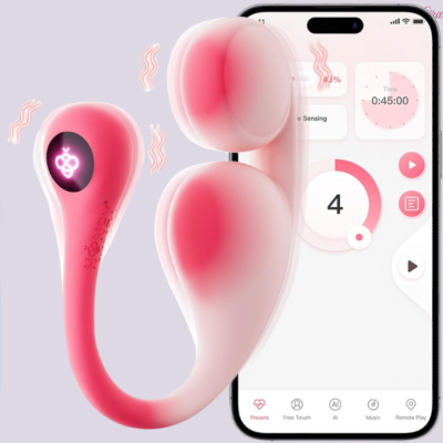 HoneyPlayBox Vibrosa: App-Controlled Dual-Ball Egg Vibrator – Pressure Sensing, LED Light Tail & 5-Hour Battery Life