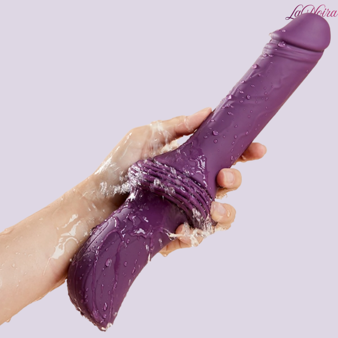 LaNoira Accordia thrusting dildo machine with waterproof silicone body and water resistance demonstration