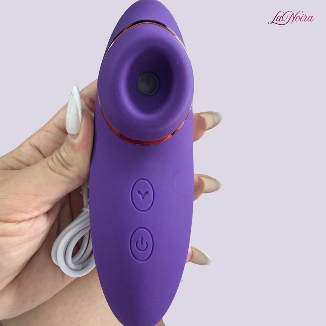 Front view of LaNoira Aria showing suction opening and dual control buttons