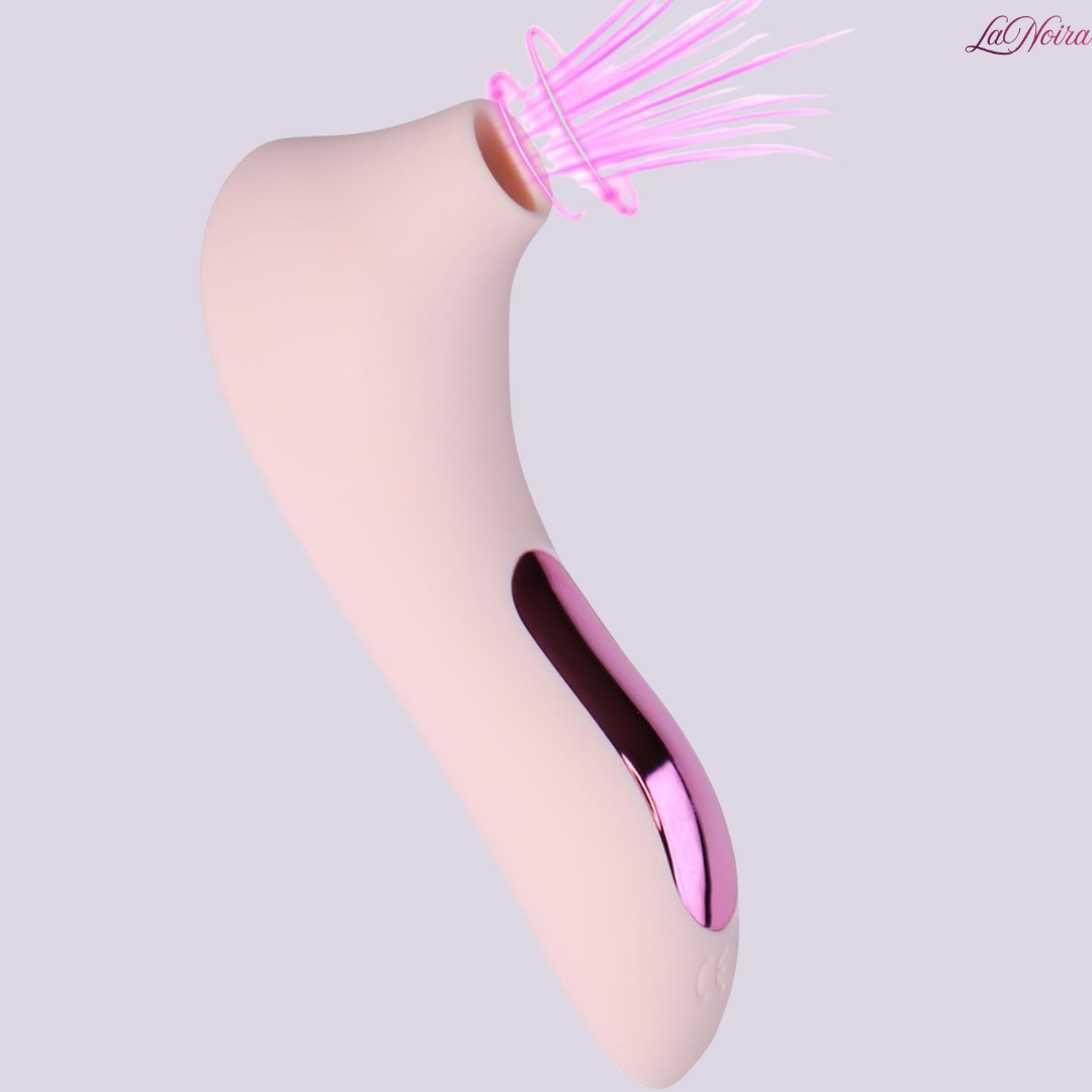 LaNoira Aura clitoral sucking stimulator in soft pink silicone with curved ergonomic design