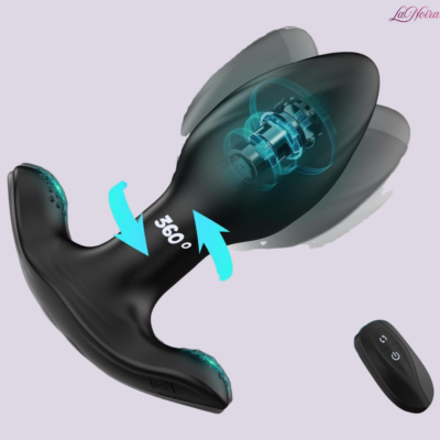 LaNoira Aurora: 10-Mode Rotating & Vibrating Anal Plug with Remote – Spiral Texture
