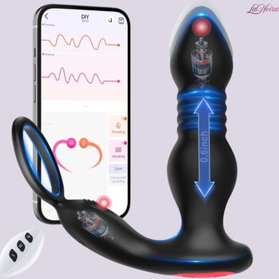 LaNoira Pulse-IQ Prostate Massager: AI-Sync Thrusting & 7 Vibration Modes | DIY App Customization