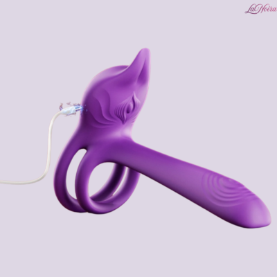 LaNoira Royaleye: App-Controlled Vibrating Cock Ring with Fox-Shaped Clitoral Stimulator &  G-Spot Vibrator