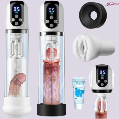 LaNoira VibeMax 3-in-1 Extender Pump: Smart 9 Vibrations & 5 Suction Levels | Digital LED Display