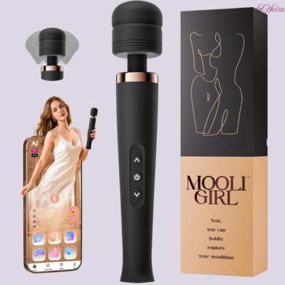 MOOLIGIRL Valora Wand Vibrator: Smart App-Controlled  – 360° Flexible Head