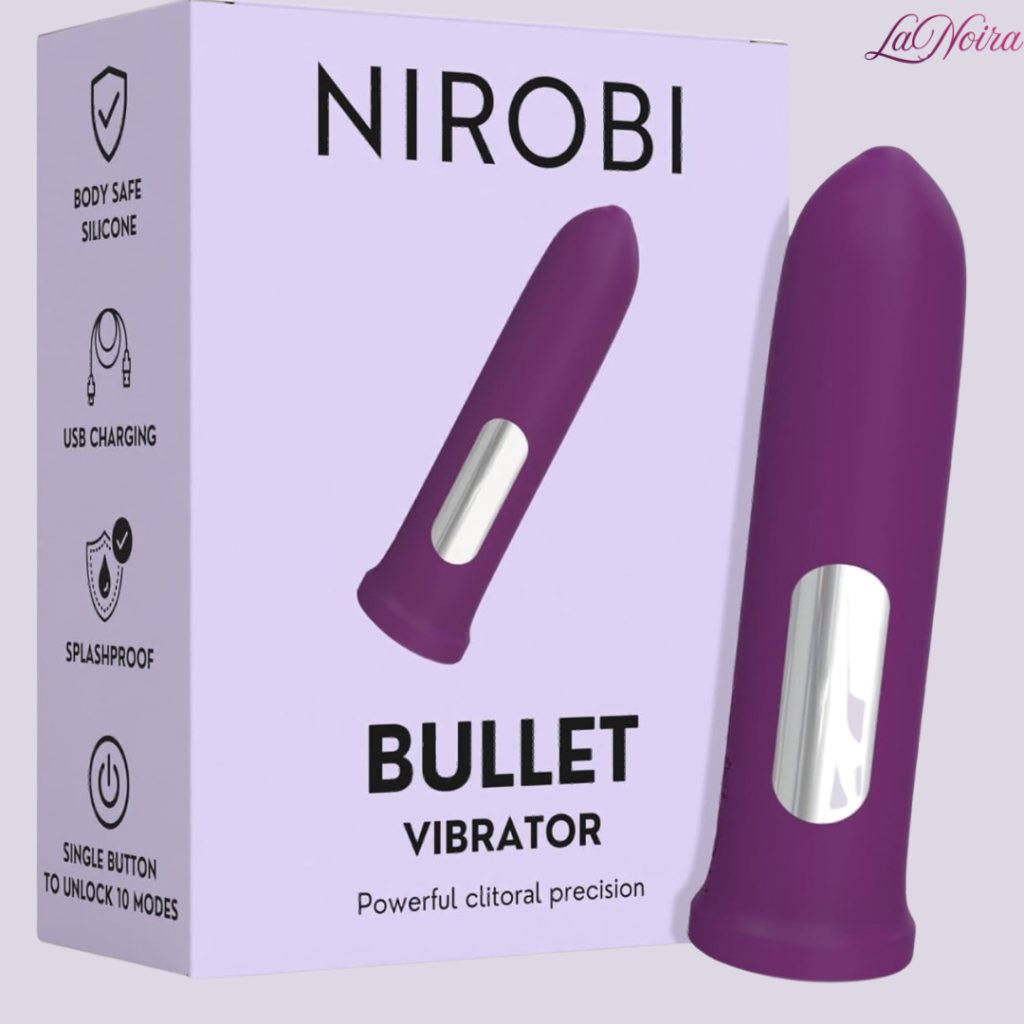 Nirobi Pro bullet vibrator purple body safe silicone with retail box