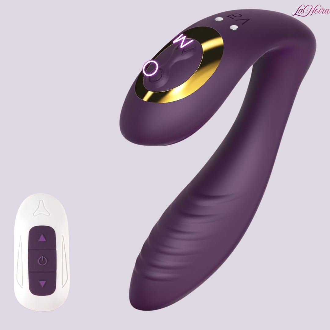 Tracy’s Dog OG dual vibe wearable vibrator with wireless remote control, angled view