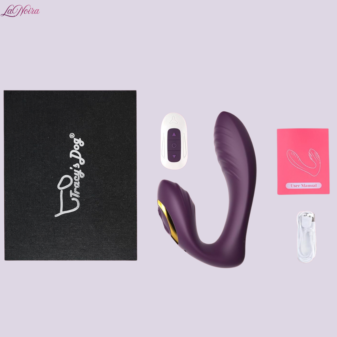 Tracy’s Dog OG wearable vibrator full kit including box, remote, charging cable and user manual