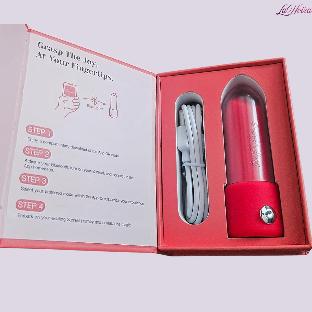 Tracy’s Dog Surreal bullet vibrator box contents with USB charging cable