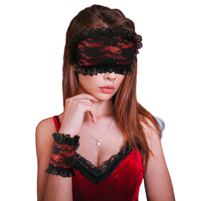 LaNoira Midnight Lace: 3-Piece Floral Sensory Set – Adjustable Eye Mask, Cozy Blindfold & Soft Hand Ties