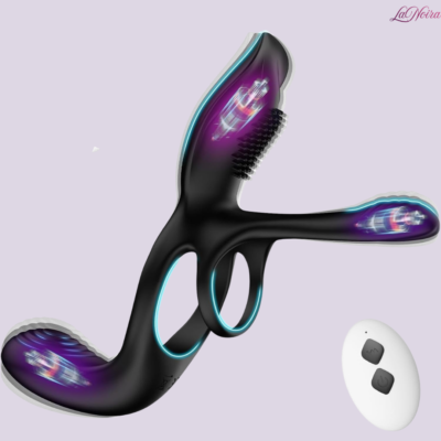 3-in-1 Triple Motor Vibrating Ring for Couples: 10-Mode Remote Controlled Perineum & G-Spot Stimulator