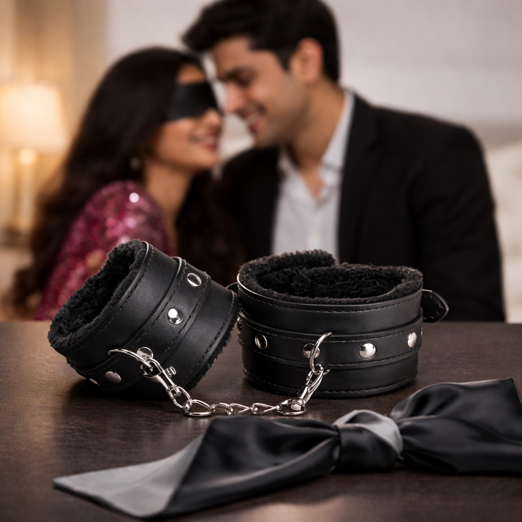 Padded leather handcuffs with reinforced swivel links — LaNoira