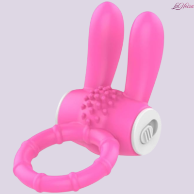 Silicone Vibrating Ring with Rabbit Ears: Couples Massager for Shared Intimacy