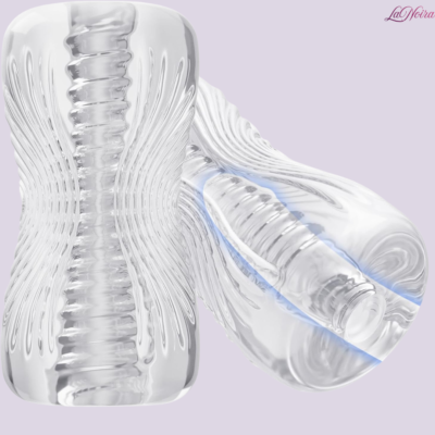 Transparent 3D Textured Male Masturbator Sleeve: Manual Stamina Training Stroker for Beginners