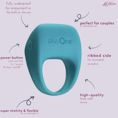PlusOne Vibrating Ring for Couples: Stretchy Silicone Ring with 10 Vibration Modes