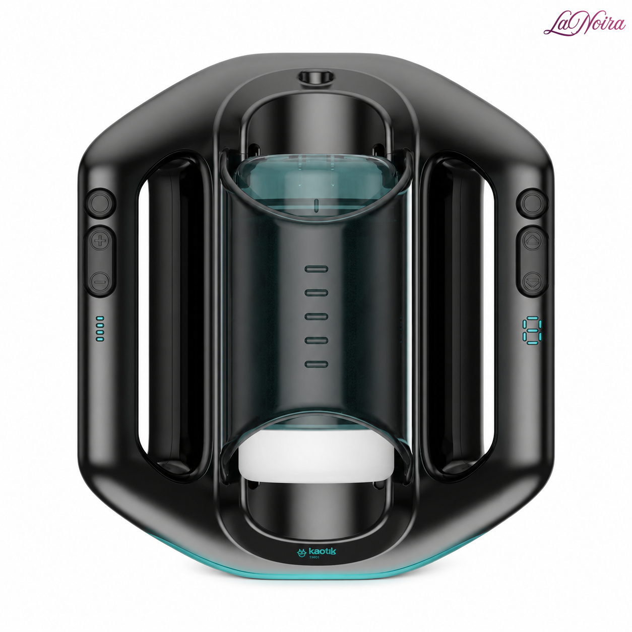 Kaotik Labs Jetpack app-controlled automated thrusting stroker with dual-grip ergonomic handles and adjustable 9 cm thrusting range shown on a white background – LaNoira India
