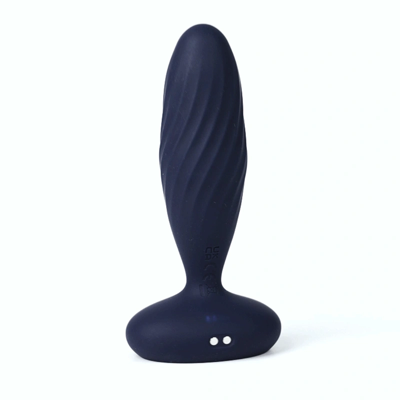 SVAKOM Jordan app-controlled thrusting anal vibrator rotating in 360-degree view demonstrating thrusting design - LaNoira